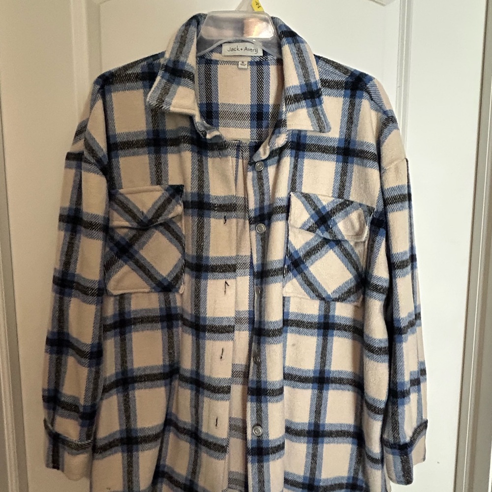 Women's Blue Plaid Jacket